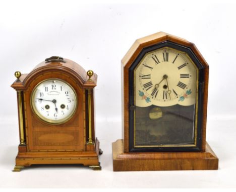 PHILLIP HAAS &amp; SÖHNE; a circa 1900 thirty hour mantel clock with canted domed top, the cardboard dial set with Roman nume