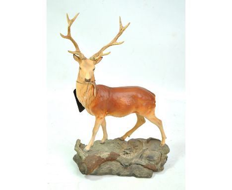 BESWICK; a 'Connoisseur Collection' stag on naturalistically modelled base, model no. 2629 with matte finish, printed mark to