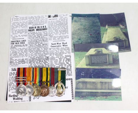 A renamed Queen's South Africa, WWI duo and Voluntary Service Overseas medal group to Lt. Col. R. W. D. Phillips Brocklehurst