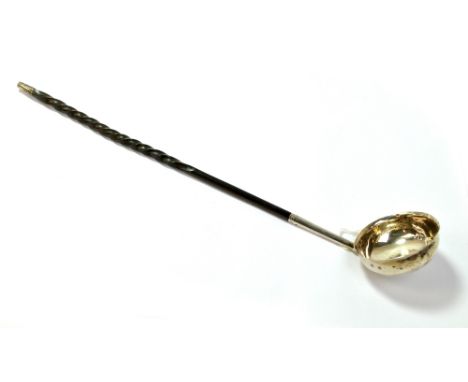 ROBERT DIXON II; a circa 1800 Scottish provincial silver toddy ladle with baleen handle, Perth, active 1796-1840, length 36cm