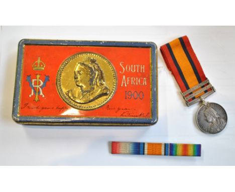 A Queen's South Africa Medal with 'Relief of Ladysmith' and 'Tugela Heights' clasps awarded to 2506 Sgt A. Owens 2:R. Scots. 