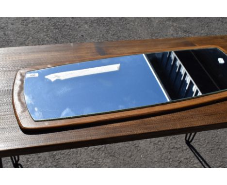 A vintage wood effect wall mirror, width approx. 78cm