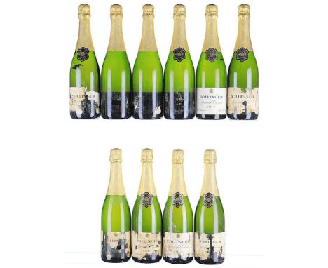 NV Bollinger, Special Cuvee (known to be 1980s bottling) 10x75cl   Good colour and 1.5cm reverse ullage, labels damp-soiled a