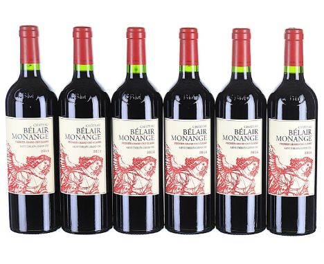 ß  2014 Chateau Belair-Monange Premier Grand Cru Classe B, Saint-Emilion Grand Cru OWC 6x75cl IN BOND