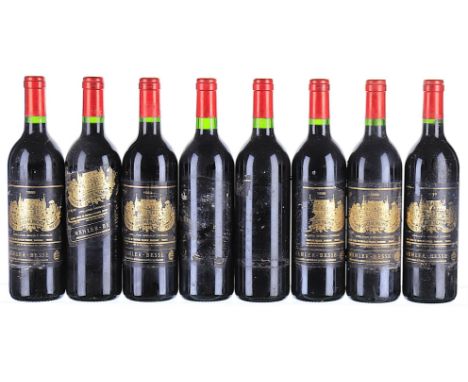 1989 Chateau Palmer 3eme Cru Classe, Margaux  8x75cl   Labels soiled, damaged and peeling, 1 displaced and off-centre, 2 miss