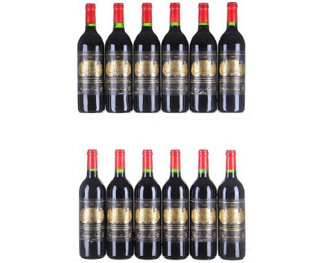 1995 Chateau Palmer 3eme Cru Classe, Margaux  12x75cl   Labels soiled, scuffed and worn at bottom edge of label by case divid