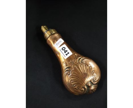 ANTIQUE COPPER GUN POWDER FLASK 