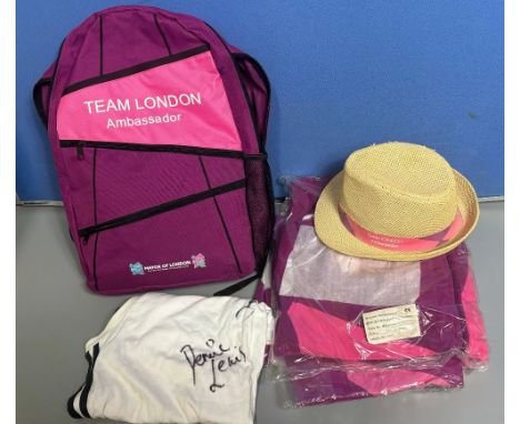 London 2012 Olympics Team London Ambassador kit incl. unopened size L fleece and rain jacket, rucksack containing polo shirt,