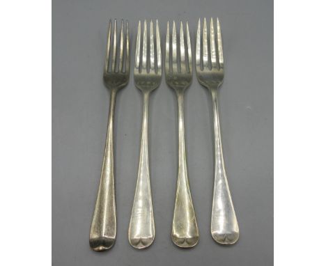 George III silver fork with hanover finial by Richard Crossley, London 1786, George III silver fork with hanover finial, make