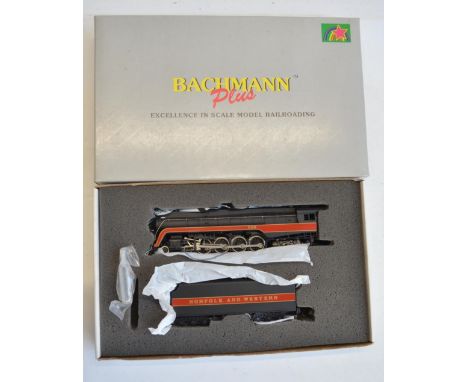 Boxed HO gauge Class J 4-8-4 electric steam locomotive from Bachmann (item no 11315) with smoke effects, model in excellent l