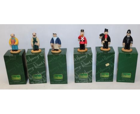 Six Robert Harrop Camberwick Green figures, comprising CG50 Walter Harkin (Painter &amp; Decorator), CG43 Mr Rumpling (Bargee