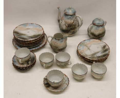 Noritake coffee service with gilt decoration; Noritake part teaset with floral panels and Chinese egg shell teaset (2)