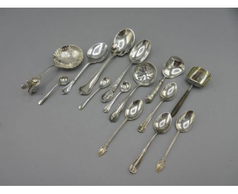 George IV silver caddy spoon with ebonised handle by Joseph Willmore, Birmingham 1820, George V silver 'British National Rifl