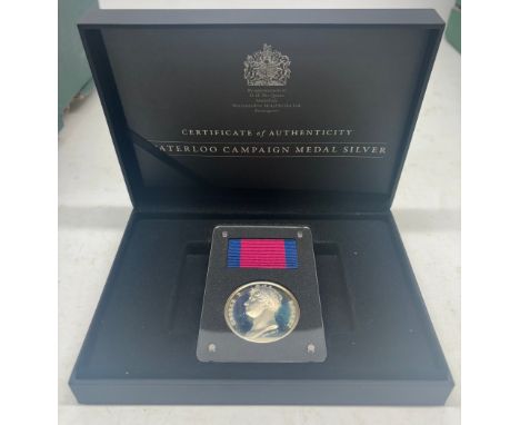 Worcestershire Medal Service - The Waterloo Campaign Medal, silver encapsulated with ribbon, ltd. ed. 37500, in case with wit