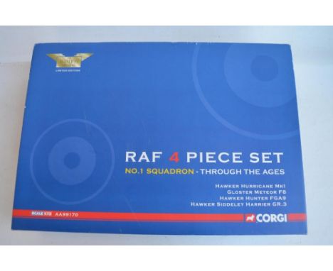 Corgi limited edition 1/72 scale AA99170 RAF 4 piece No 1 Squadron diecast aircraft model set (1207/2000), all models in mint