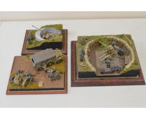 Three highly detailed and very well constructed 1/35 scale plastic model German WWII dioramas including one with working illu