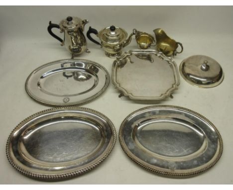 Edwardian silver tea pot with ebonised handle and finial and pie crust rim by Mapping &amp; Webb Ltd, London 1910, Late Victo