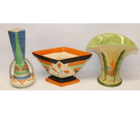 Three Myott Art Deco vases, max. H21cm