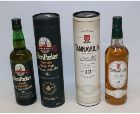 Speyside single malt Scotch whisky, comprising GlenParker Special Reserve, and Tamnavulin Aged 12 Years, both 40%/70cl, with 