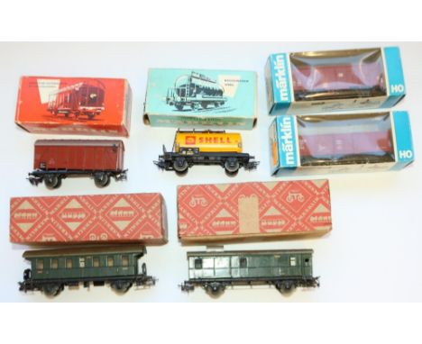 Six Marklin boxed HO gauge rolling stock, comprising 4410, 4430, 4506, 4502, 329/4, 329/1
