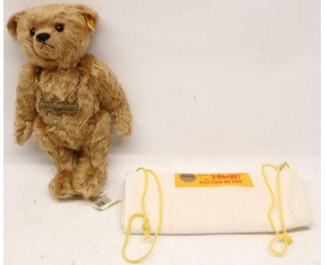 Steiff blonde mohair 1902-2002 commemorative bear, H28cm, with dust bag