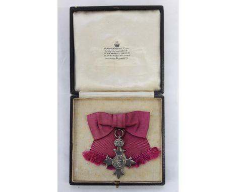 M.B.E. Sterling Silver Medal in presentation box by Garrard &amp; Co of London. C1919 Recipient unknown