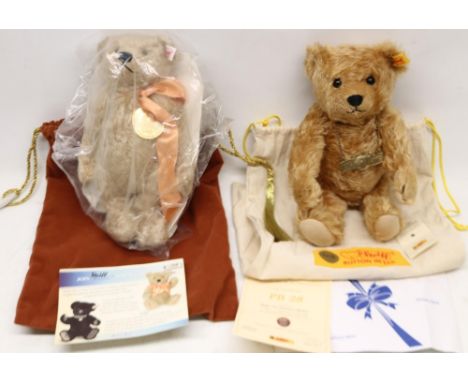Steiff 2011 Royal Wedding commemorative teddy bear in blonde mohair, with dust bag and certificate, H25cm, and a Steiff Danbu