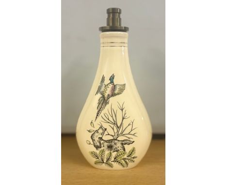 Beswick Powder Flask Shaped bottle decorated with a hunting scene. Height 17cm
