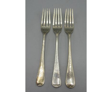 George III silver fork with hanover finial by William Eley I &amp; William Fearn, London 1806, George III silver fork with ha