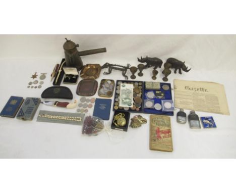 Mixed collection of items to inc. Franklin Mint Eagle Head Limited Edition knife, mixed c20th Coins to inc. small collection 