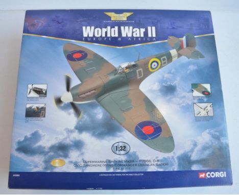 Corgi limited edition 1/32 scale AA33903 Supermarine Spitfire MkIIA (595/4800), P7966 D-B Douglas Bader, Tangmere, model in a