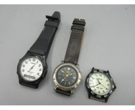Casio quartz wristwatch with analogue and digital display, D38.1mm and Ravel Nite-Glo quartz wristwatch, D35.4mm