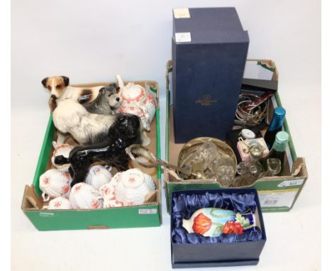Collection of Wileman Foley teaware, Old Tupton Ware, wristwatches, etc. (2 boxes)