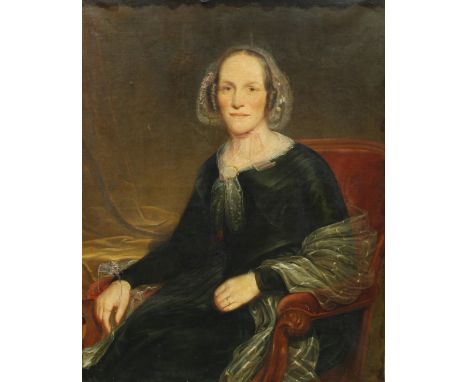 English School (19th century)Portrait of a Lady, by repute from the Cavendish family of Derbyshire, oil on canvas, 91cm x 72c