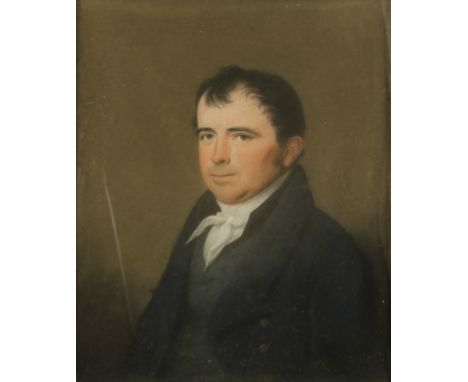 English School (19th century)Portrait of Captain John Laddlabel to verso, pastel, 38.5cm x 31.5cm 