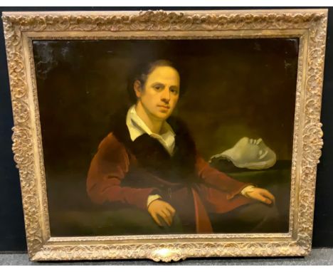 Sir Francis Chantrey (1781 - 1841)Self Portrait, seated half length, holding port-crayonsoil on canvas, 80cm x 101cmGraves Ar