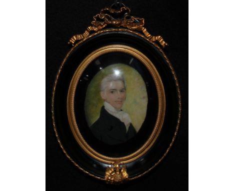 English Midlands School (early 19th century), a portrait miniature, Mr John Davidson, Chief Physician of the Nottingham Gener