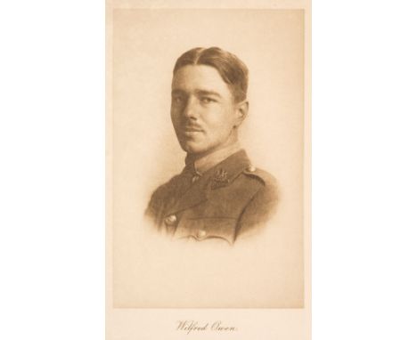 Owen (Wilfred). Poems, 1st edition, London: Chatto &amp; Windus, 1920, half-title, engraved portrait frontispiece, contempora