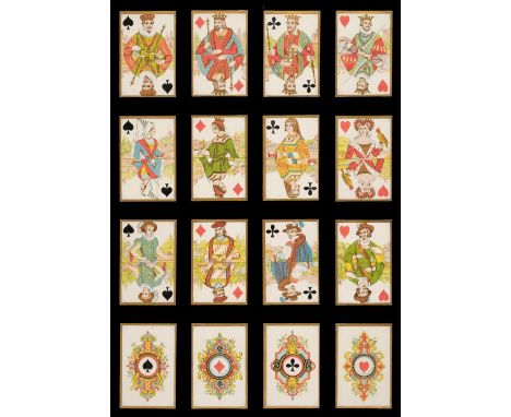 * Belgian playing cards. Cartes Moyen-Age, 1st edition?, Bruges: E.A. Daveluy, circa 1840s, a complete deck of 52 colour lith
