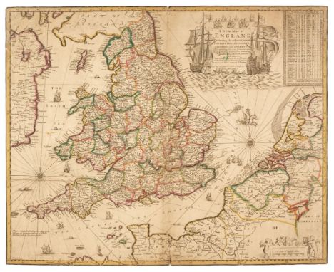 England &amp; Wales. Greene (Robert &amp; Morden Robert), A New Map of England Containing the Adjacent parts of Scotland, Ire