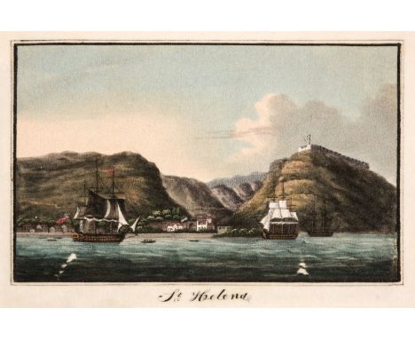 Chinese Export School. Album of Chinese rice paper paintings depicting views in St Helena associated with Napoleon, circa 183