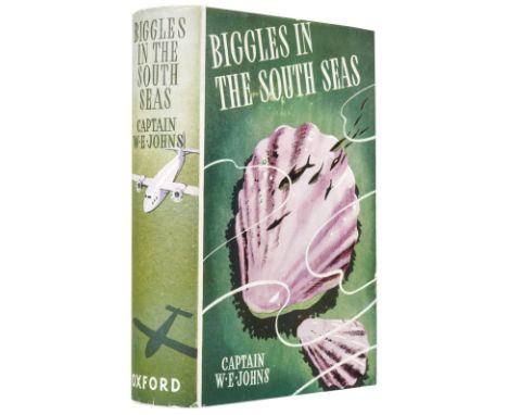 Johns (W.E). Biggles in the South Seas, 1st edition, London: Oxford University Press, 1940, colour frontispiece, 6 black and 