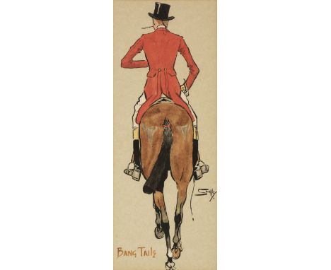 * Payne (Charles Johnson, pseud. Snaffles). Bang Tails, circa 1911, colour lithograph finished with bodycolour, 340 x 130 mm,