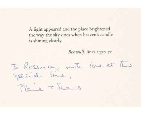 * Heaney (Seamus, 1939-2013). Christmas card, privately published for the author by Peter Fallon/The Gallery Press, Christmas