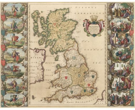 * British Isles. Blaeu (Johannes), Britannia prout divisa suit temporibus Anglo-Saxonum praesertim durante Illorum Heptarchia