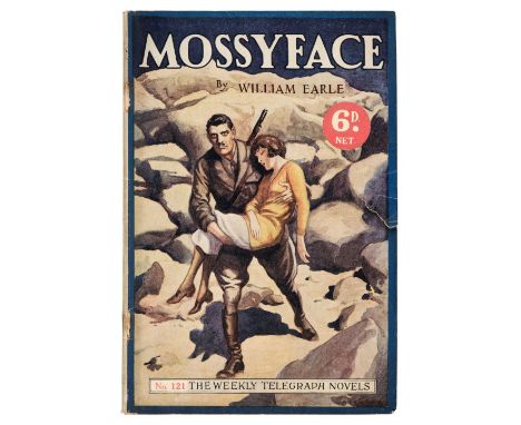 [Johns, W. E.]. Mossyface, A Romance of the Air, 1st edition, London: The Weekly Telegraph Novels, no. 121, [1922], advertise