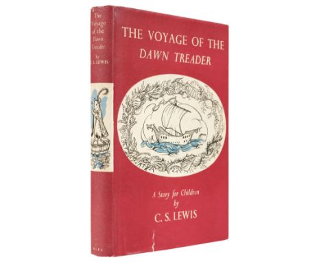 Lewis (C.S). The Voyage of the Dawn Treader, 1st edition, London: Geoffrey Bles, 1952, frontispiece, map to front free endpap