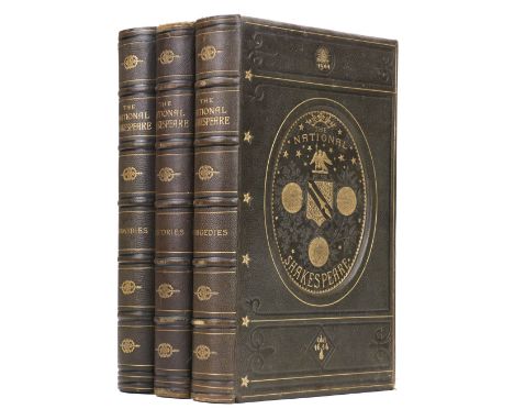 Shakespeare (William). The National Shakespeare. A facsimile of the text of the first folio of 1623, 3 volumes, London: Willi