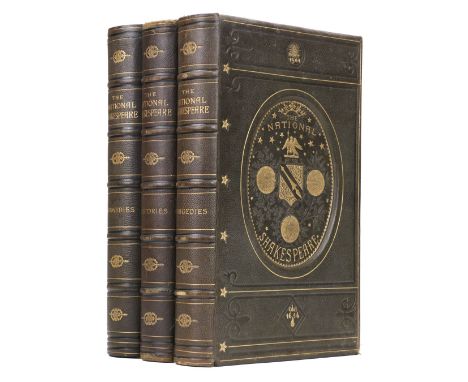 Shakespeare (William). The National Shakespeare. A facsimile of the text of the first folio of 1623, 3 volumes, London: Willi