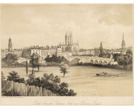 * Bath. Newman (J. lithographer), Bath from the Railway Arch over Pulteney Road, circa 1850, tint stone lithograph, trimmed t